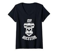Mujer Ciencia de la evolución Divertida - Mi antepasado Camiseta Cuello V