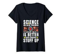 Mujer Ciencia Divertida para el Profesor Ciencia Química Profesor enseñar Camiseta Cuello V