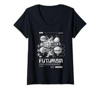 Mujer Ciencia Ficción El Futurismo Astro Futuro Renacimiento 2030 Camiseta Cuello V