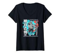 Mujer Ciencia Ficción El Samurai del Mañana Bushido Digital Camiseta Cuello V