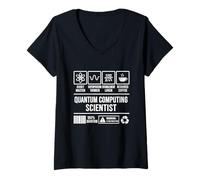 Mujer Científico Computación Cuántica Física Divertido Humor Camiseta Cuello V
