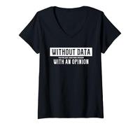 Mujer Científico de Datos Humor sin Datos Estadísticas Analítica Camiseta Cuello V
