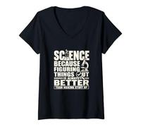 Mujer Científico Evidencia Hechos Ciencia Educación Humor Camiseta Cuello V