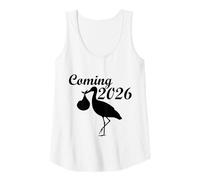 Mujer Cigüeña Coming 2026 Anuncio de bebé Camiseta sin Mangas