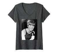 Mujer Cilla Black Blind Date Presentador de TV Cantante Pop Camiseta Cuello V