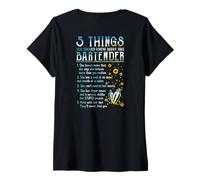 Mujer Cinco Cosas Que debes Saber sobre Este Barman Camiseta Cuello V