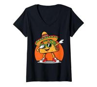 Mujer Cinco de Mayo Dabbing Taco Lover Funny Fiesta Mexican Party Camiseta Cuello V