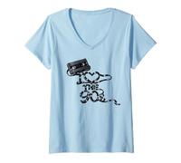 Mujer Cinta Adhesiva Suelta con Texto «I Heart The 90s Movie Store Rent» Camiseta Cuello V