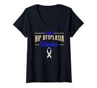 Mujer Cinta de conciencia del guerrero de la displasia de cadera Paciente DDH Partidario Camiseta Cuello V