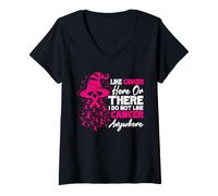 Mujer Cinta Rosa de Halloween para concienciación contra el cáncer de Mama Camiseta Cuello V
