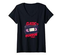 Mujer Cinta VHS de Classic Horror Story Camiseta Cuello V