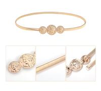 Mujer Cinturón De Cadenas, Avatar de Belleza Retro Cuerpo Cadena De Vientre Anillo De Vintage Metal Cadena De Elasticidad Moda Cintura Dorado Hebilla Cinturón De Vestir Cadena De Cuerpo Vestido