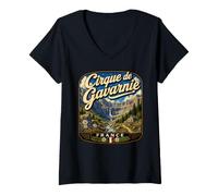 Mujer Cirque de Gavarnie Francia Gavarnie Vacaciones Pirineos Franceses Camiseta Cuello V