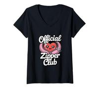 Mujer Cirugía a corazón Abierto Bypass Oficial Zipper Club Recovery Camiseta Cuello V