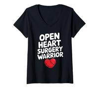 Mujer Cirugía a Corazón Abierto Guerrero Sobreviviente Cirugía de Enfermedades Camiseta Cuello V