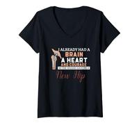 Mujer Cirugía de reemplazo de Cadera Nuevo superviviente de Coraje de Cadera Camiseta Cuello V