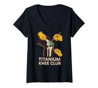 Mujer Cirugía de Rodilla Titanium Knee Club Cool Mens Cirugía Recuperación Camiseta Cuello V