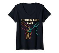 Mujer Cirugía de Rodilla Titanium Knee Club Cool Mens Cirugía Recuperación Camiseta Cuello V