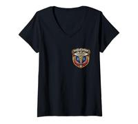 Mujer Cirujano Vascular Caduceus Badge Cirugía MD Médico Quirúrgico Camiseta Cuello V