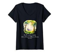 Mujer Cita artística de Edgar Allan PoE: «Sueño Dentro de un Bosque de sueños» Camiseta Cuello V