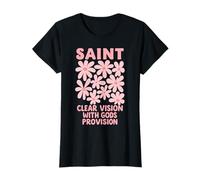 Mujer Cita bíblica de San Cristiano Fe Floral Visión Clara Camiseta