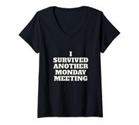 Mujer Cita de desmotivación, sobreviví a Otro Encuentro Camiseta Cuello V