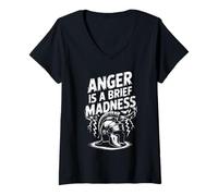 Mujer Cita de filósofo estoico Motivacional estoicismo diseño de Séneca Camiseta Cuello V