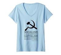 Mujer Cita de Ludwig Von Mises - Filosofía libertaria - Socialismo Camiseta Cuello V