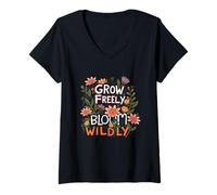 Mujer Cita de Naturaleza salvajemente caprichosa de Grow Freely Bloom Camiseta Cuello V