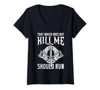 Mujer Cita de Supervivencia de un Guerrero Vikingo, hachas nórdicas Que corren rápido, Humor, Arte Camiseta Cuello V