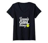 Mujer Cita de Tenis es una Cosa de niña Camiseta Cuello V
