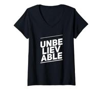 Mujer Cita de una Palabra Texto Divertido increíble Citas Divertidas de Humor Camiseta Cuello V