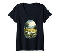 Mujer Cita del versículo bíblico del Salmo 23 Camiseta Cuello V