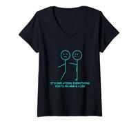 Mujer Cita Divertida de inflación para economistas y Amantes del Humor Camiseta Cuello V
