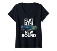 Mujer Cita Divertida de Tierra Plana El Agua no Curva la Tierra Mujeres Hombres Camiseta Cuello V