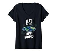 Mujer Cita Divertida de Tierra Plana El Agua no Curva la Tierra Mujeres Hombres Camiseta Cuello V