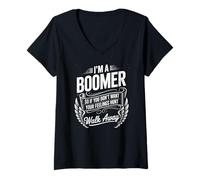 Mujer Cita Divertida Que Dice Que Soy un Boomer no Quiero Sentimientos heridos Camiseta Cuello V