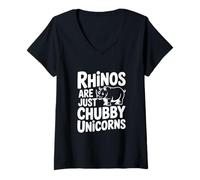 Mujer Cita Divertida sobre Animales rinocerontes Que no Son más Que Unicornios regordetes Camiseta Cuello V