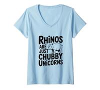 Mujer Cita Divertida sobre Animales rinocerontes Que no Son más Que Unicornios regordetes Camiseta Cuello V