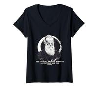 Mujer Cita icónica del Guerrero de Leo Tolstoi Camiseta Cuello V