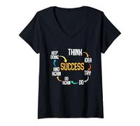Mujer Cita Motivacional Motivación Éxito Inspiración Mentalidad Camiseta Cuello V