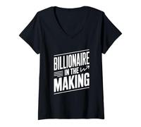 Mujer Cita Motivacional multimillonario en la fabricación Camiseta Cuello V