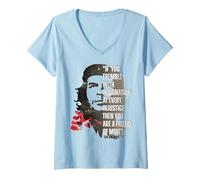 Mujer Cita revolucionaria de CHE Guevara. Camiseta Cuello V