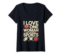 Mujer Citas Divertidas de Humor Tengo una Mujer y Varios Deportes Camiseta Cuello V