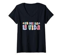 Mujer citas divertidas lindo diseño No Me Da La Vida cute Camiseta Cuello V