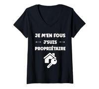 Mujer Citation Proprio Humour Je Men fous je Suis Propriétaire Camiseta Cuello V