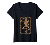 Mujer Citipati Esqueleto Tibetano Alternativa Medicina Tradicional Camiseta Cuello V