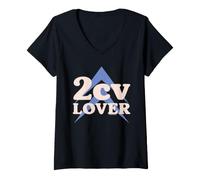 Mujer Citroën Car Lover de los 70, Estilo Hippy Retro, 2 CV Camiseta Cuello V