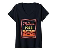 Mujer Citroën Méhari 1968 Coche Retro Surf Olas Camiseta Cuello V