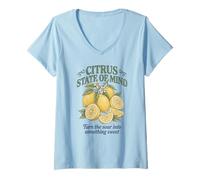Mujer Citrus Lemon Graphic Summer Vibes Hombres Mujeres Niños Camiseta Cuello V